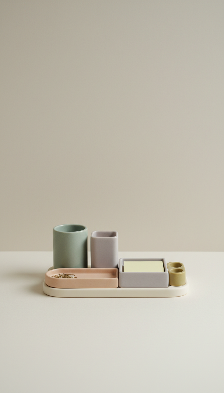 Ceramic Desk Organizer With Divider