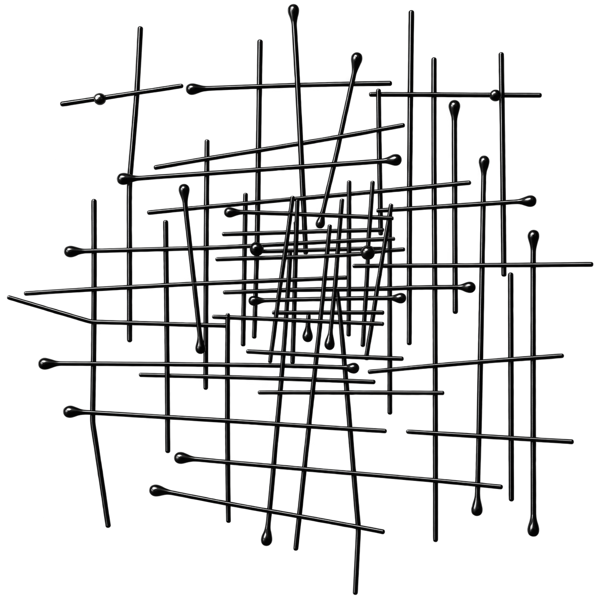 Modern Abstract Grid Metal Wall Art – 1pc 2D Flat Geometric Sculpture
