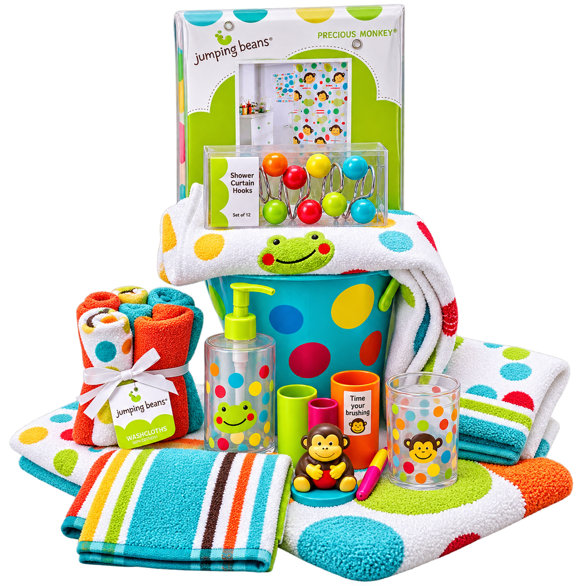 Jumping Beans Precious Monkey Kids Bathroom Set