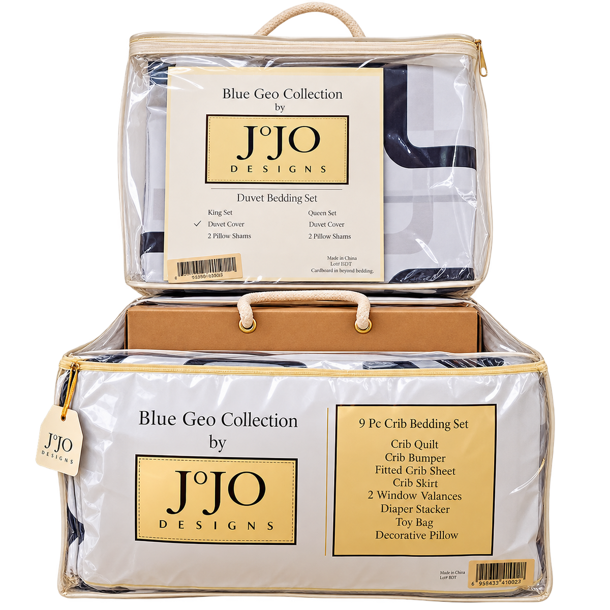 Sweet JoJo Designs Blue Geo Collection Kids Bedding Set