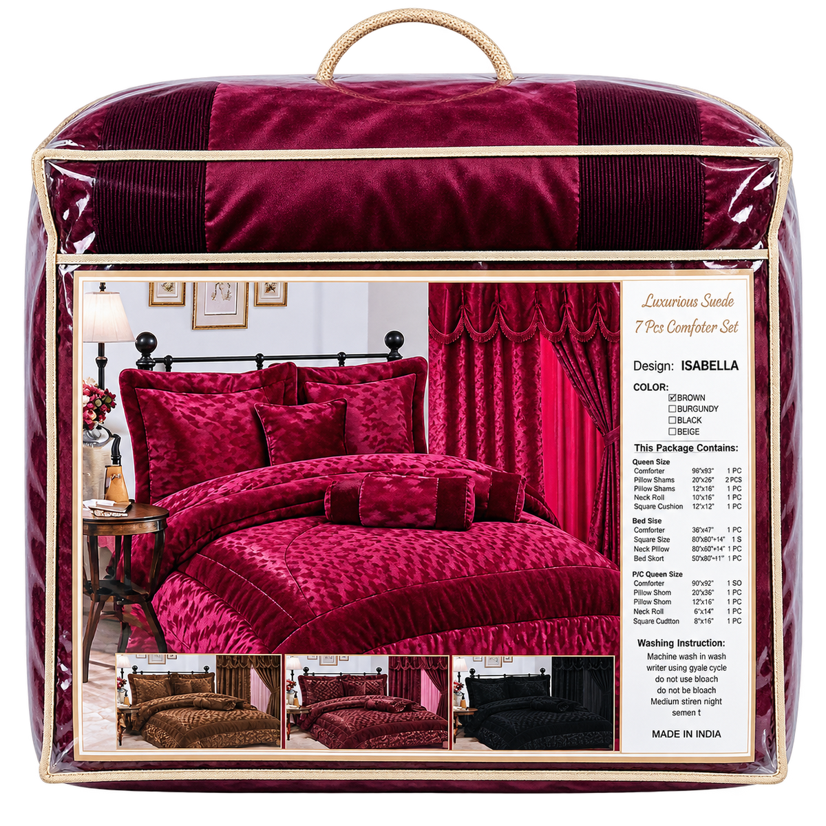 Luxurious Suede 7-Piece Comforter Set in the Isabella Design