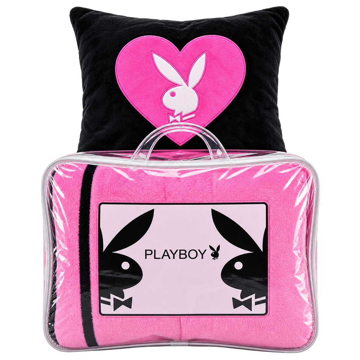 Playboy Velvet Throw Blanket & Plush Throw Pillow Set