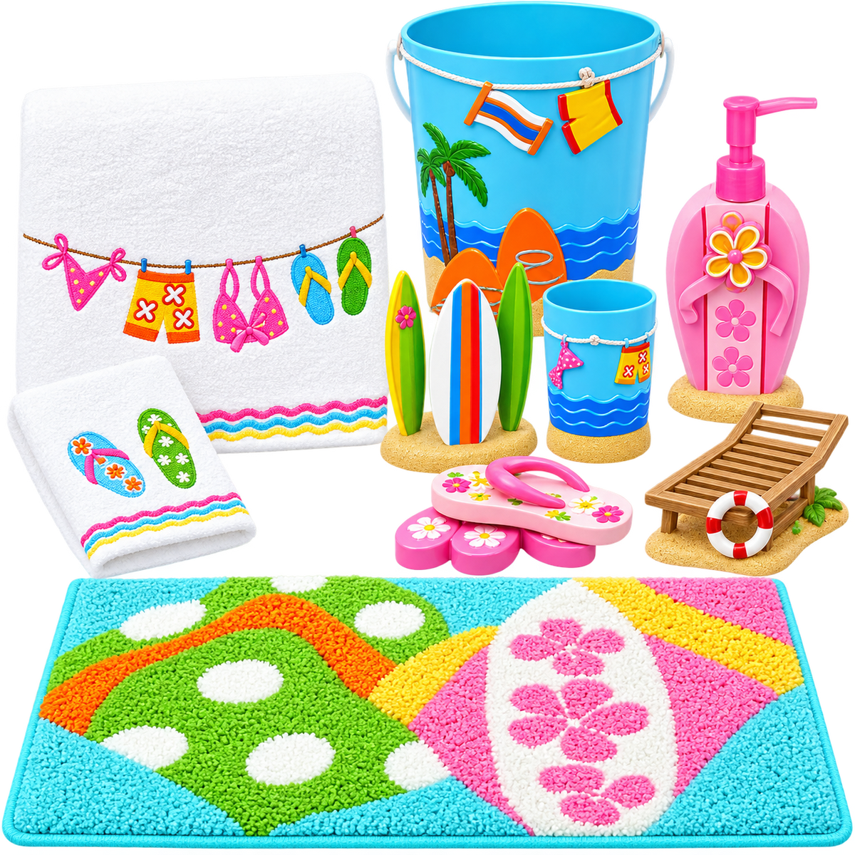 Jumping Beans Surfs Up Kids Bathroom Decor Set