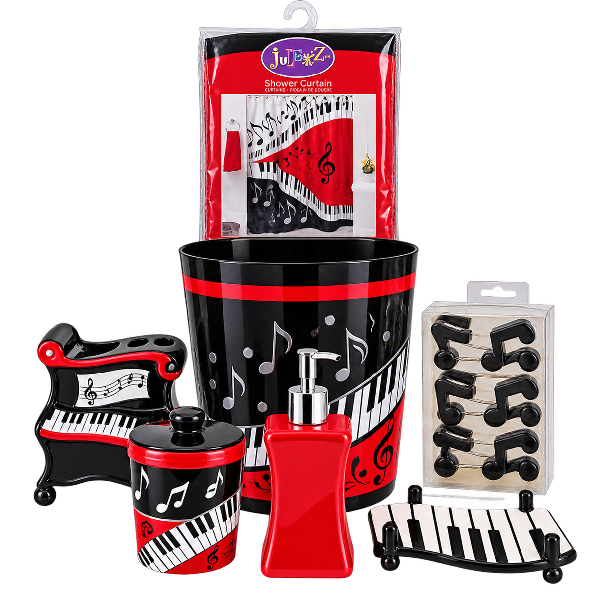 Grand Piano Music Theme Bathroom Accessories & Decor Set