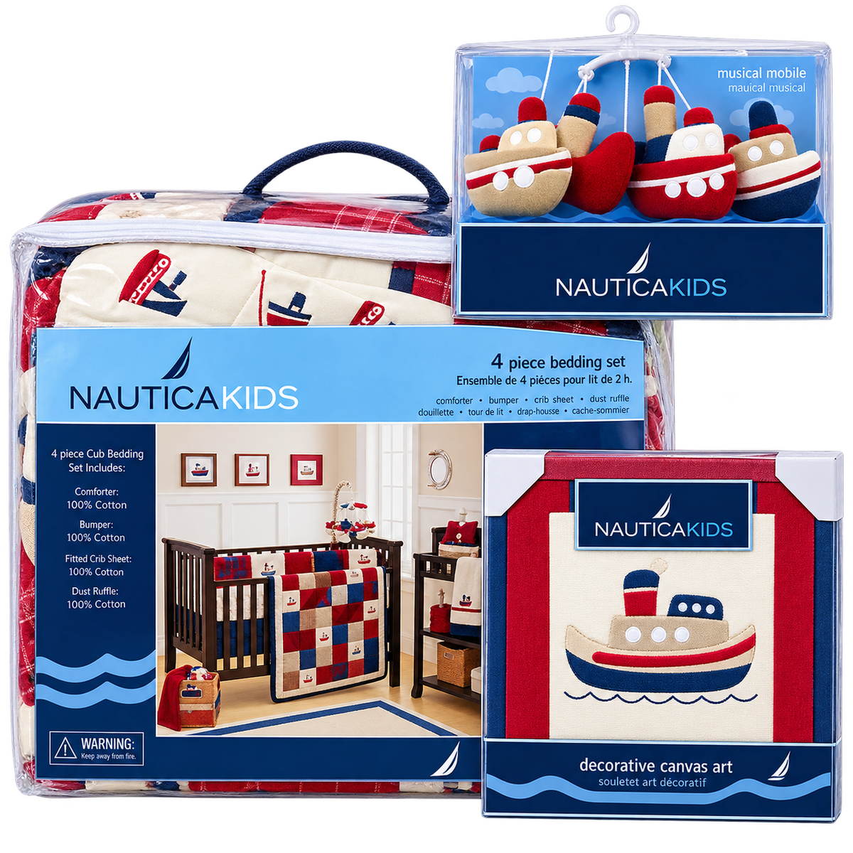 Nautica Kids Quinten Nursery Crib Bedding & Decor Set