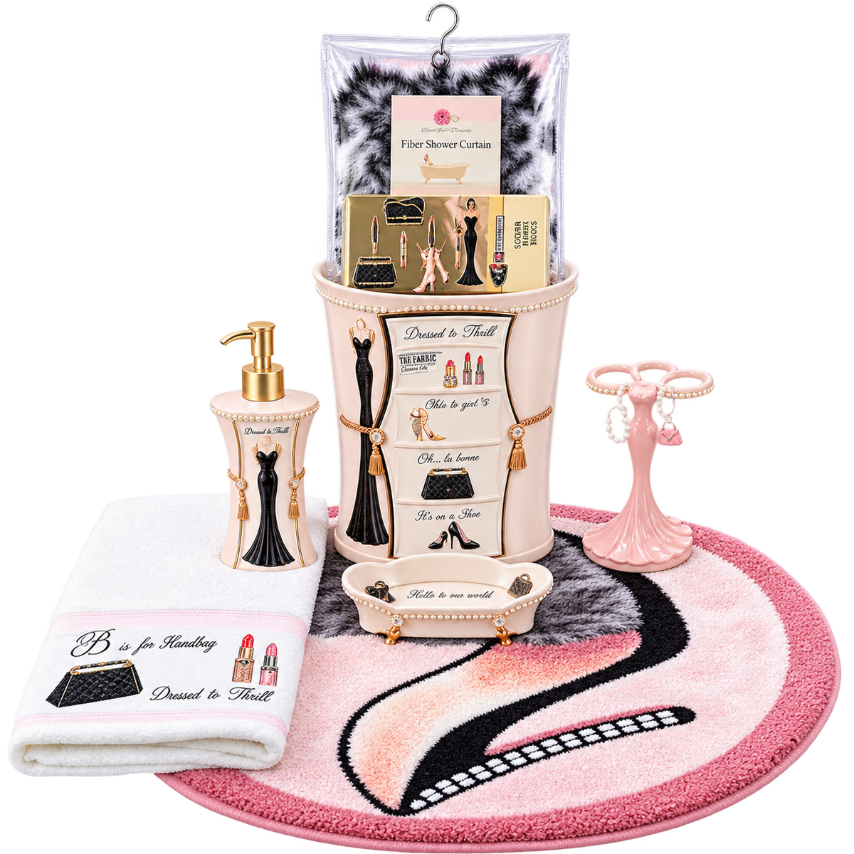 Dressed to Thrill Fashion Theme Bathroom Accessories & Decor Mega-Bundle