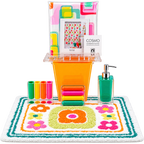 InterDesign Cosmo Complete Kids / Retro Bathroom Accessories & Decor Set