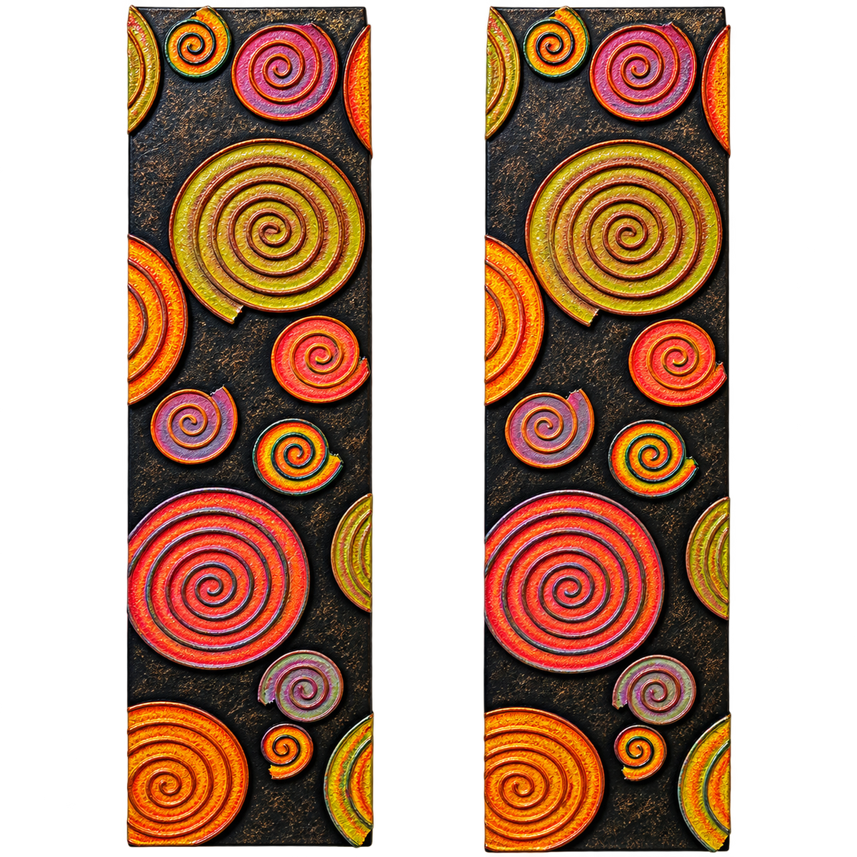 Modern Textured Spiral Canvas Wall Art – 3D Colorful Swirl Decorative Vertical Panel