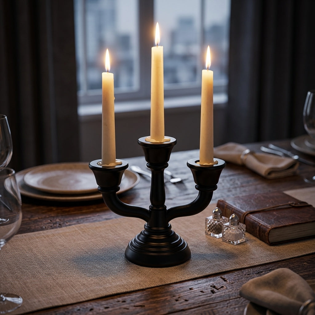 Black Matte 3-Candle holders