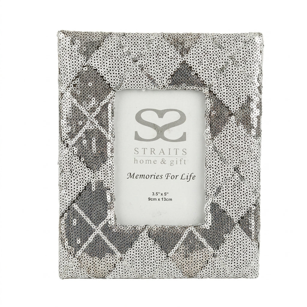 Straits Home & Gift Sequin Harlequin Pattern Photo Frame