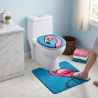 Tropical Flamingo 2-Piece Plush Bathroom Rug Set