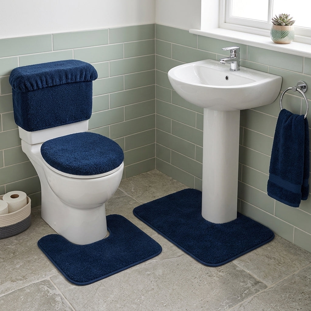Microfleece Bathroom Lid Cover Set