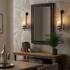 Matte Black Metal Pillar Candle Sconce