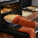 Oven Mitts Heat Resistant Kitchen Gloves and oval pot holder set