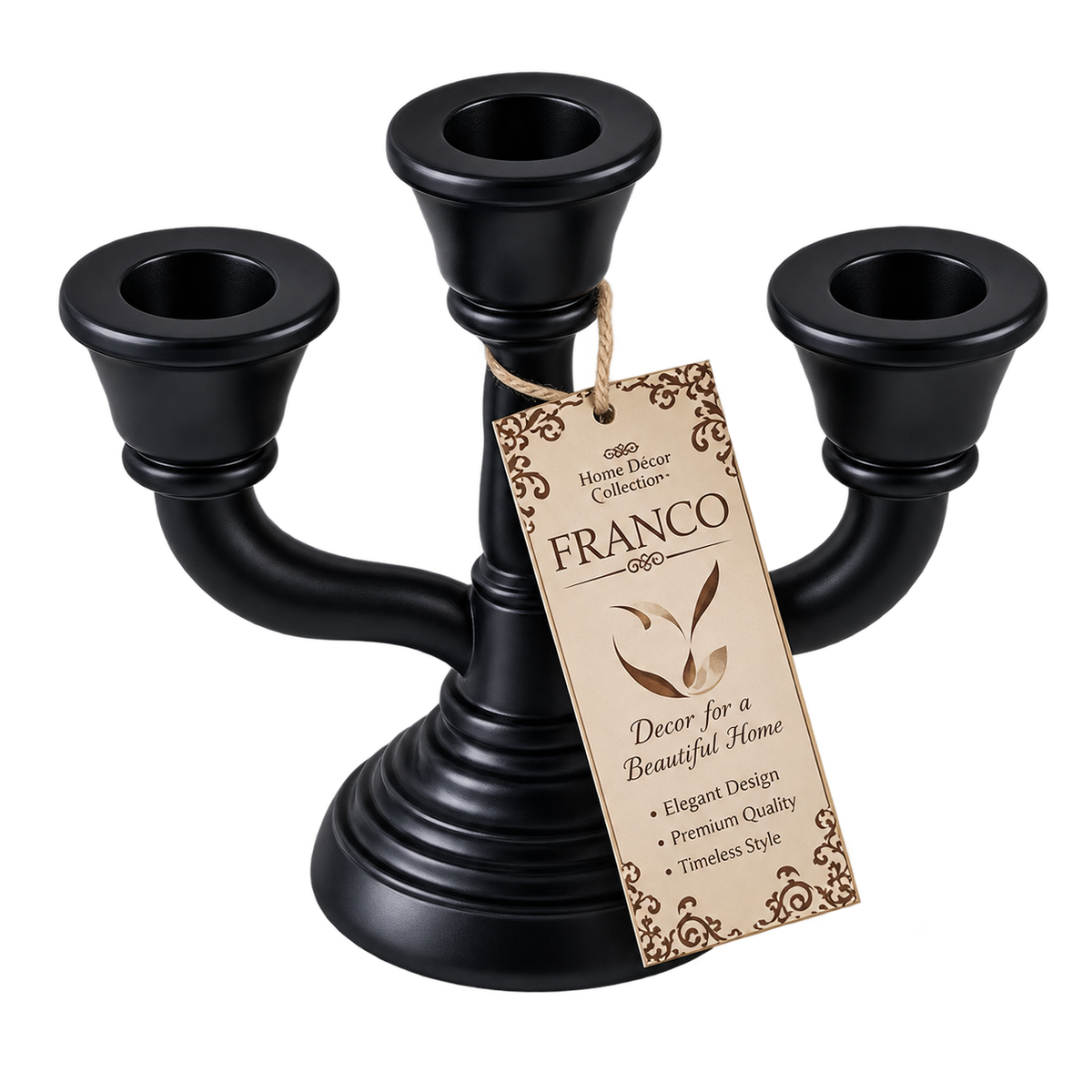 Black Matte 3-Candle holders