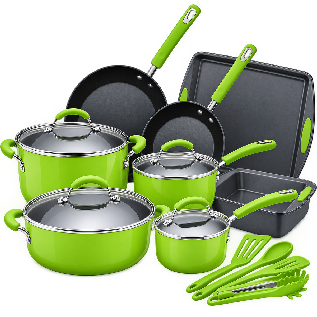 Lime Green Nonstick Cookware Set