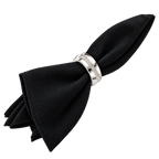Rhinestone Silver Napkin Ring & Black Linen Set