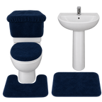 Microfleece Bathroom Lid Cover Set