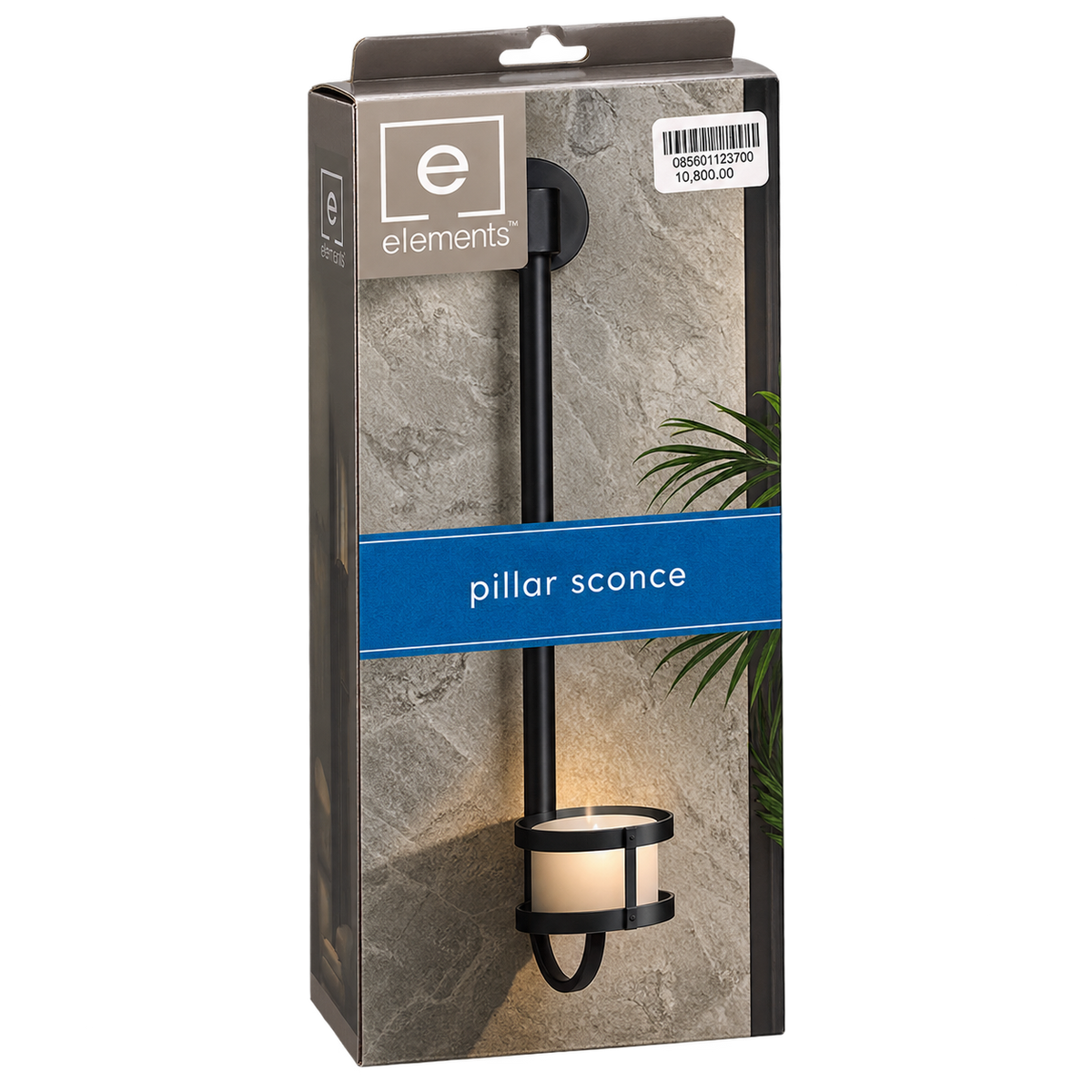 Matte Black Metal Pillar Candle Sconce