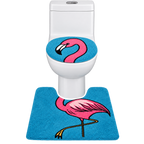 Tropical Flamingo 2-Piece Plush Bathroom Rug Set