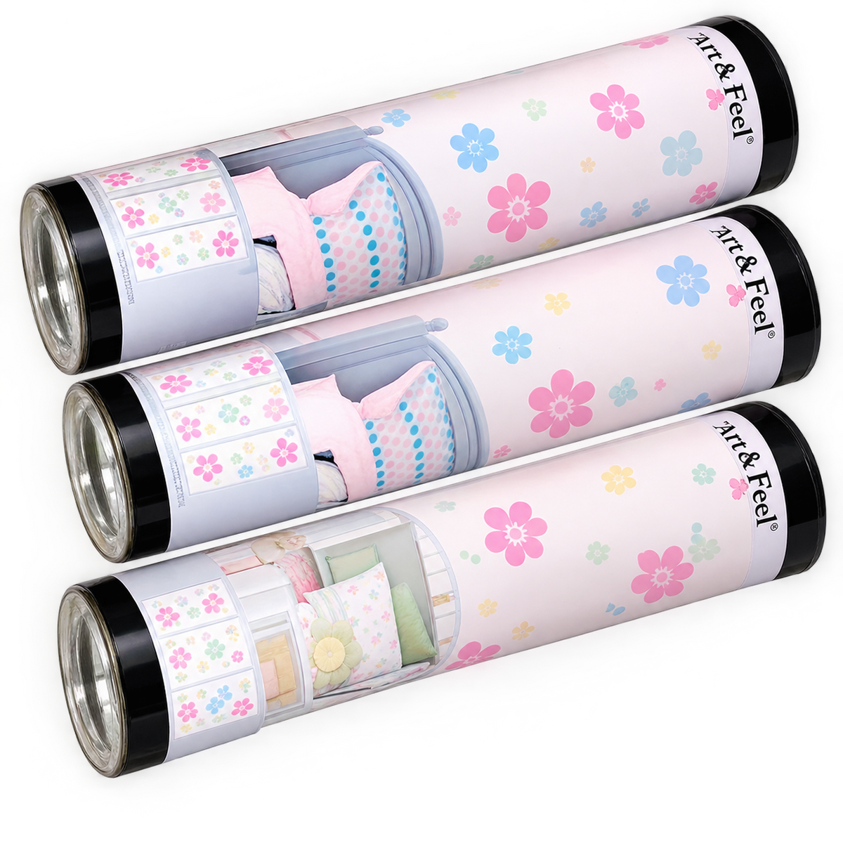 Pastel Floral Toddler Bed Wall Decal