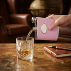 Pink Leather Hip Flask