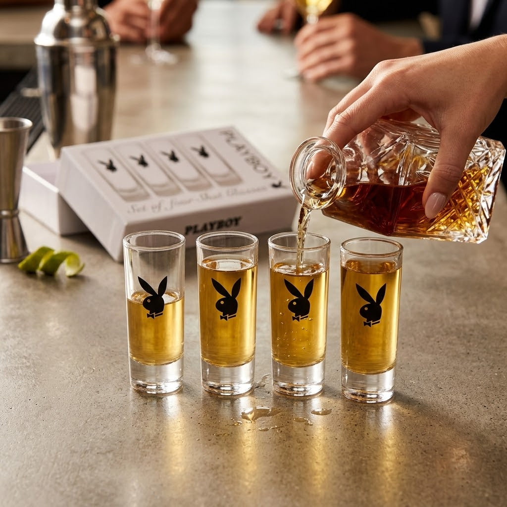 Playboy set of 4 shot glasses