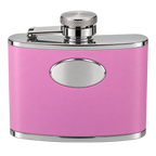 Pink Leather Hip Flask