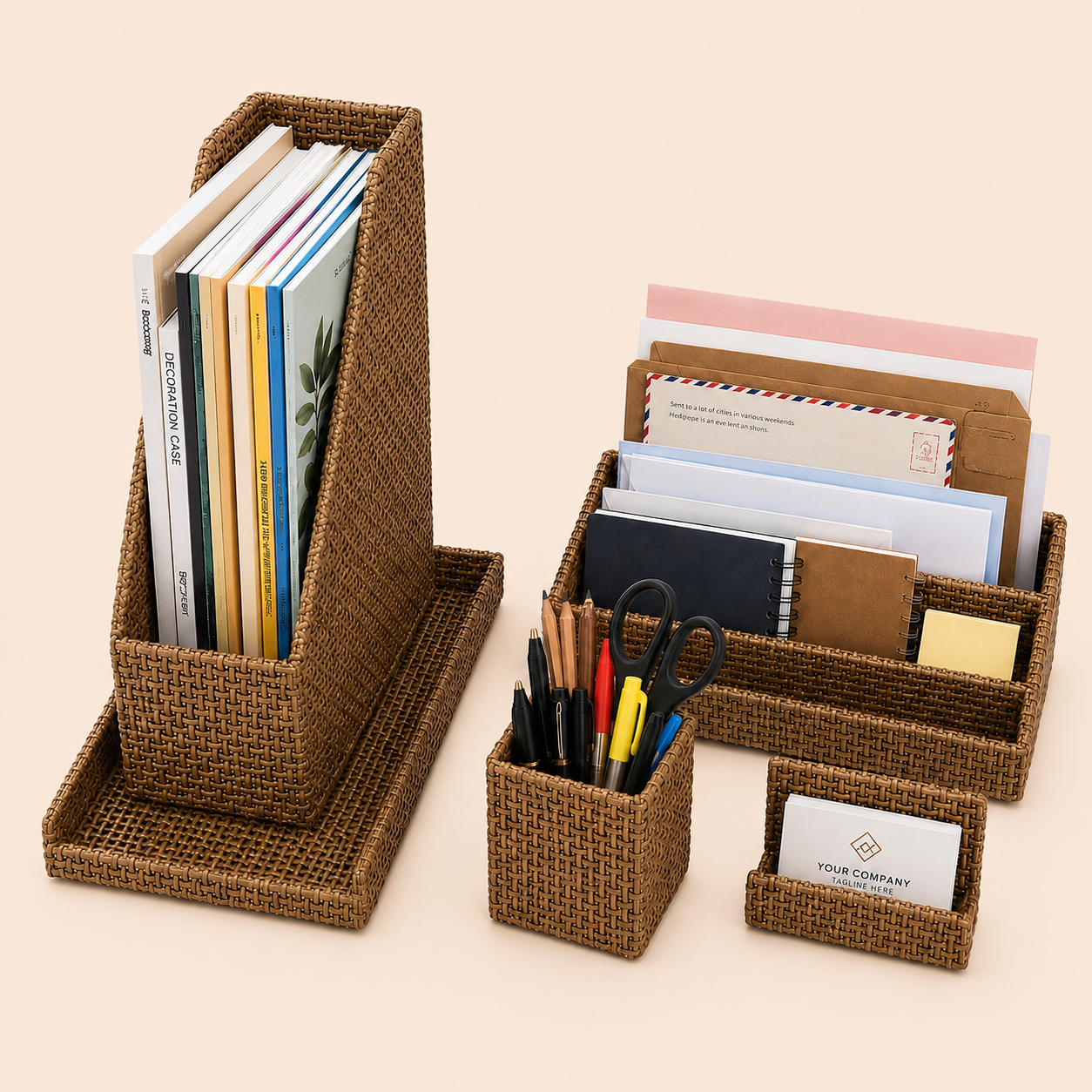 Woven Desk Organizer Set