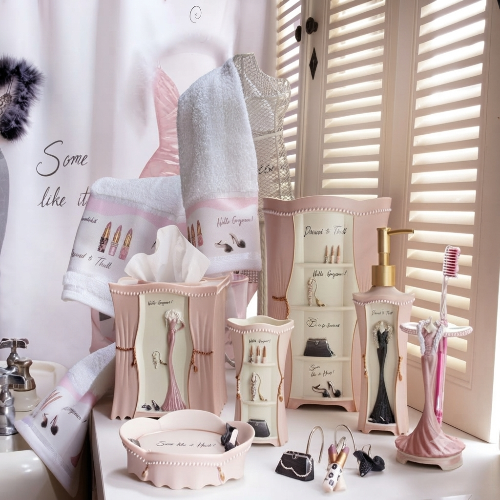 Dressed to Thrill Fashion Theme Bathroom Accessories & Decor Mega-Bundle