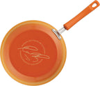 Rachael Ray Brights Nonstick Cookware Pots and Pans Set, 10 Piece, Orange Gradient