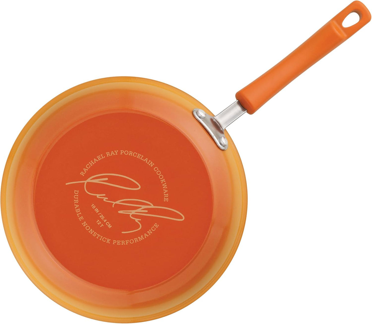 Rachael Ray Brights Nonstick Cookware Pots and Pans Set, 10 Piece, Orange Gradient