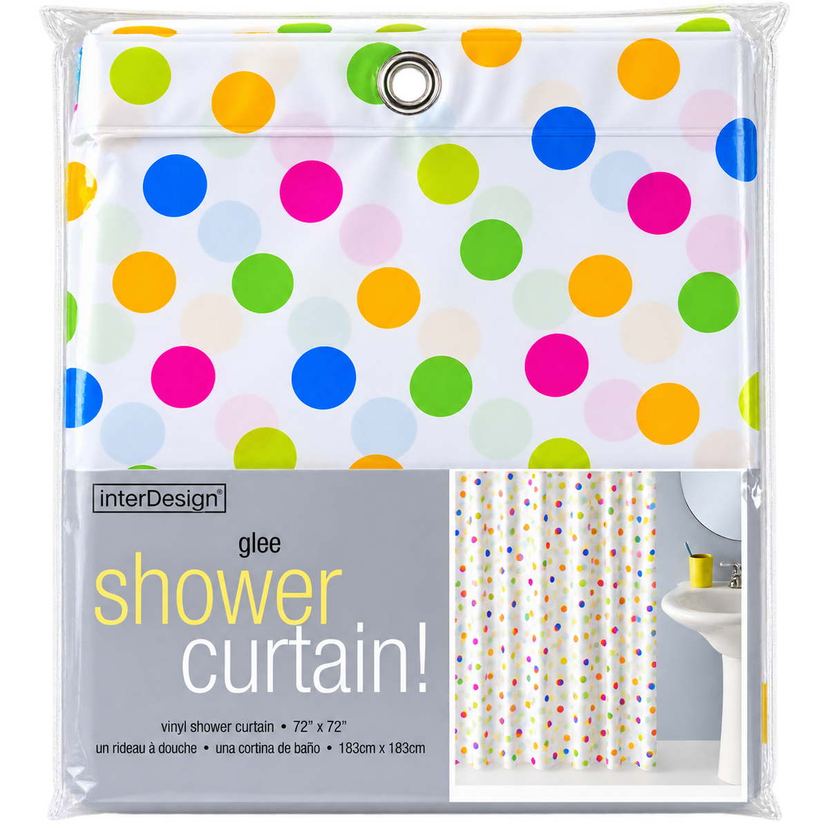 InterDesign Glee Vinyl Shower Curtain