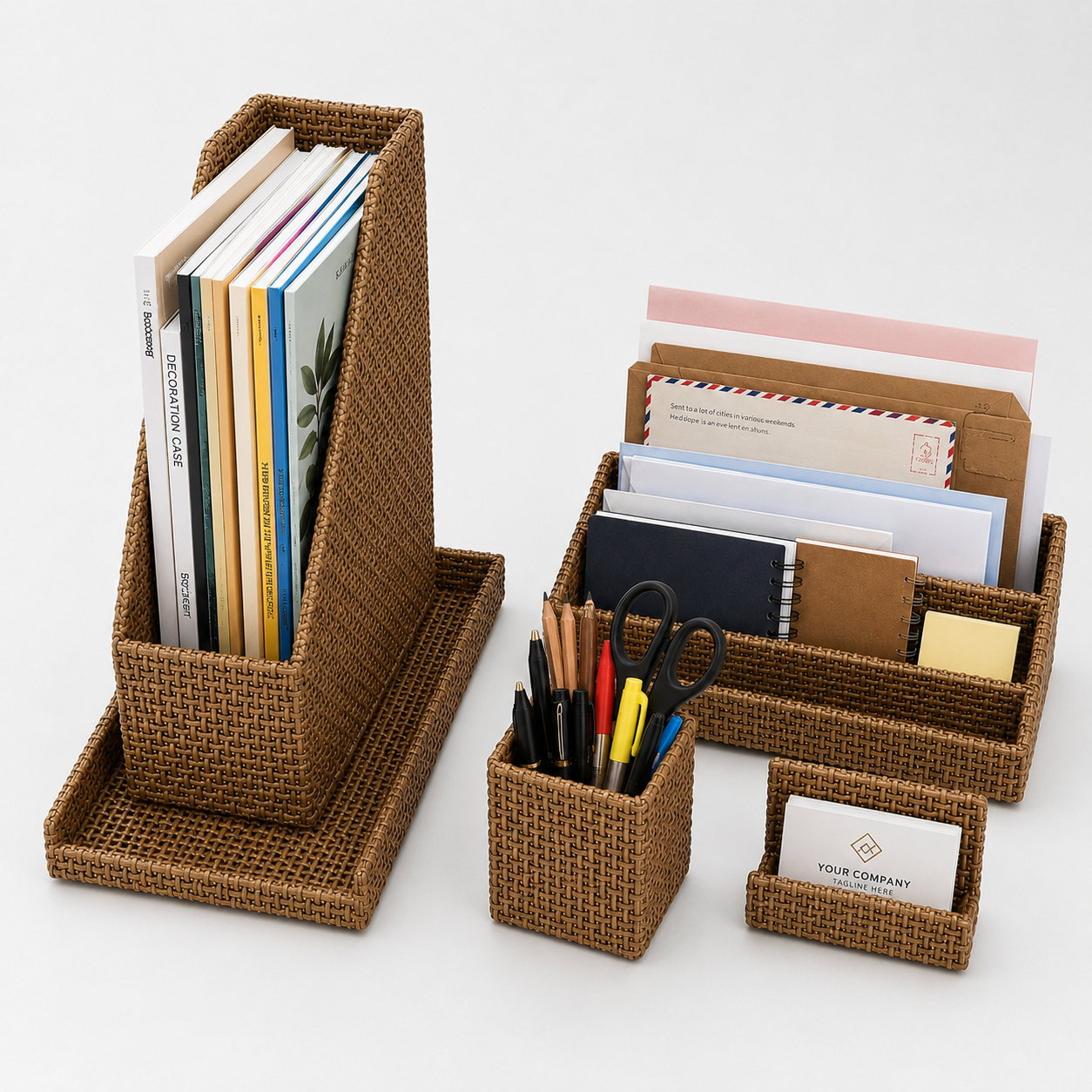 Woven Desk Organizer Set