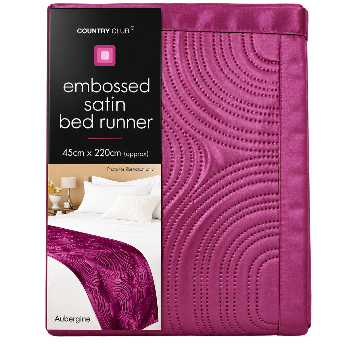 Country Club Embossed Satin Bed Runner