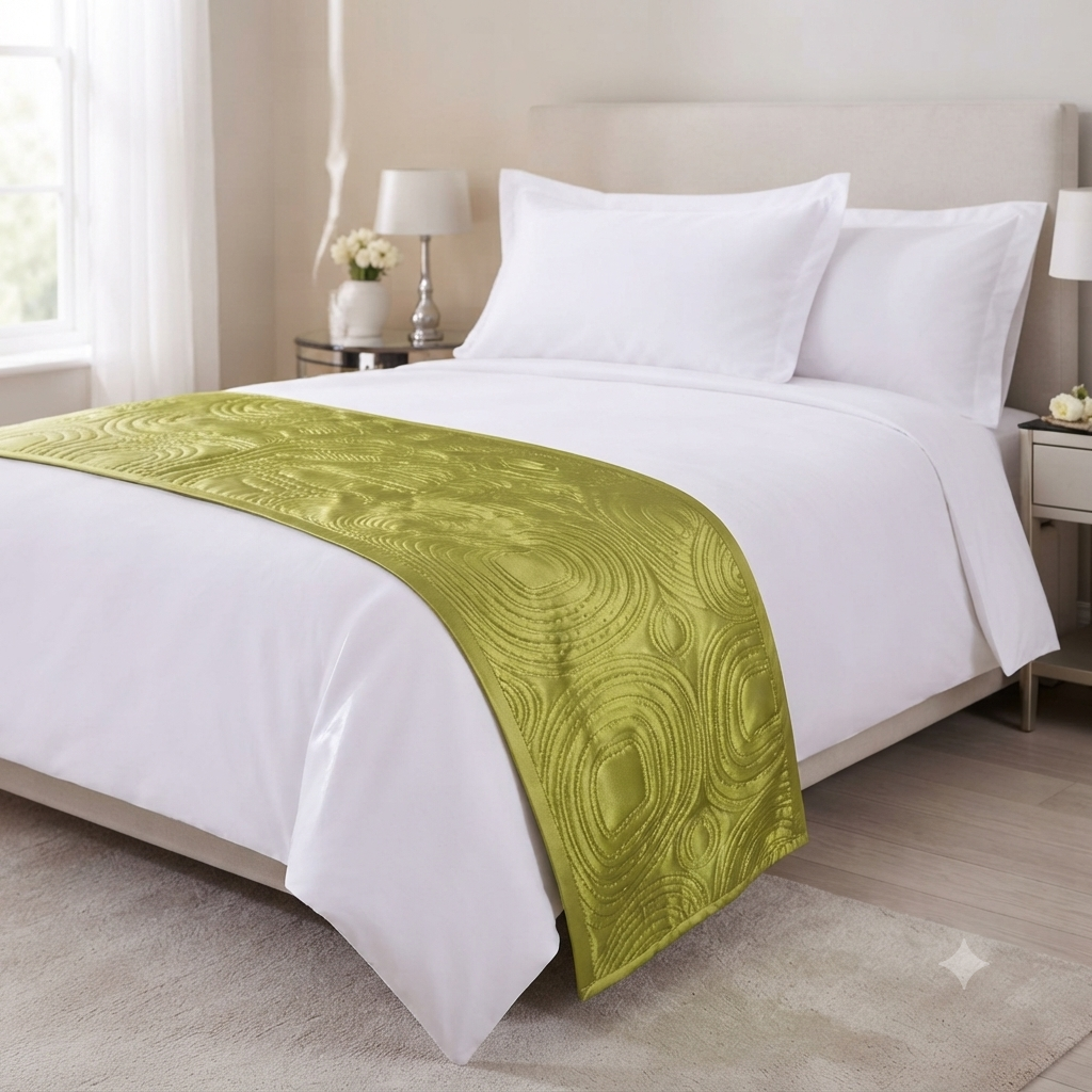 Country Club Embossed Satin Bed Runner