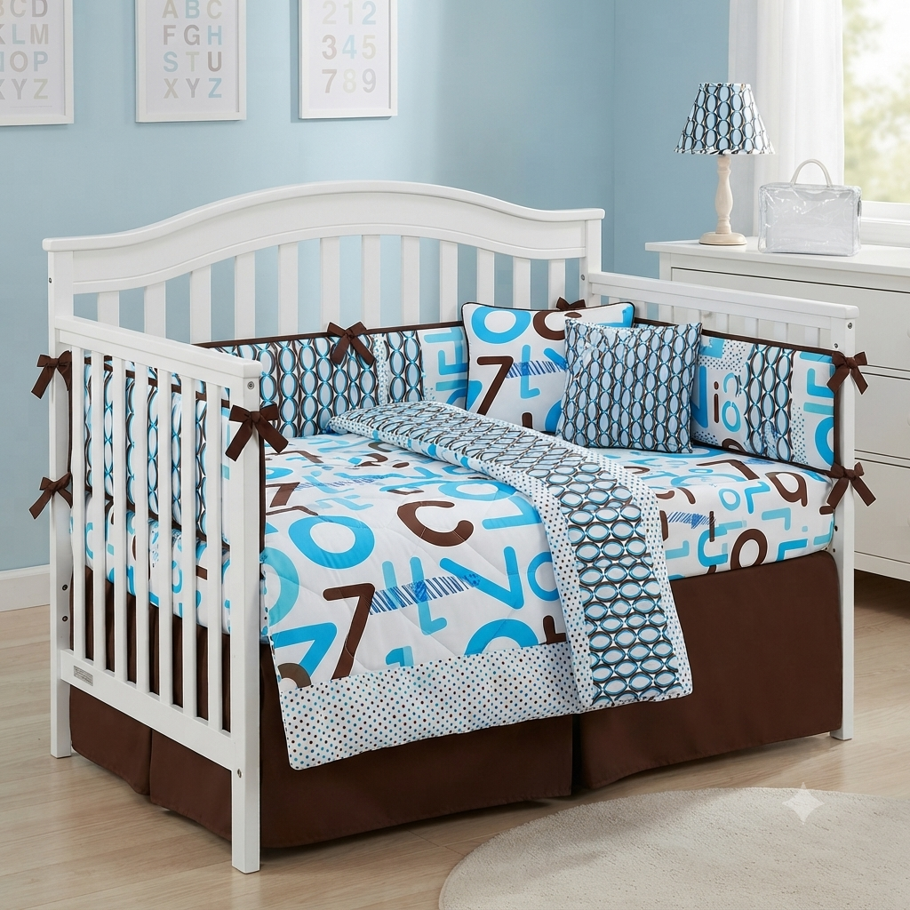 KidsLine Complete Baby Nursery Crib Bedding & Decor Set
