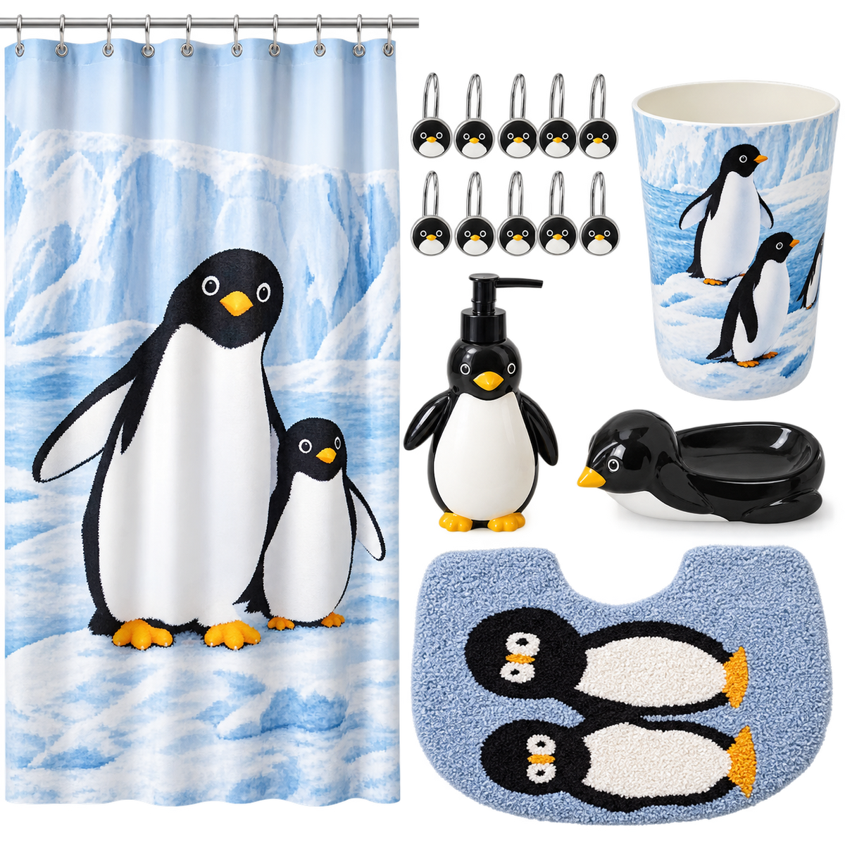 Penguin Arctic Complete Kids Bathroom Decor Set