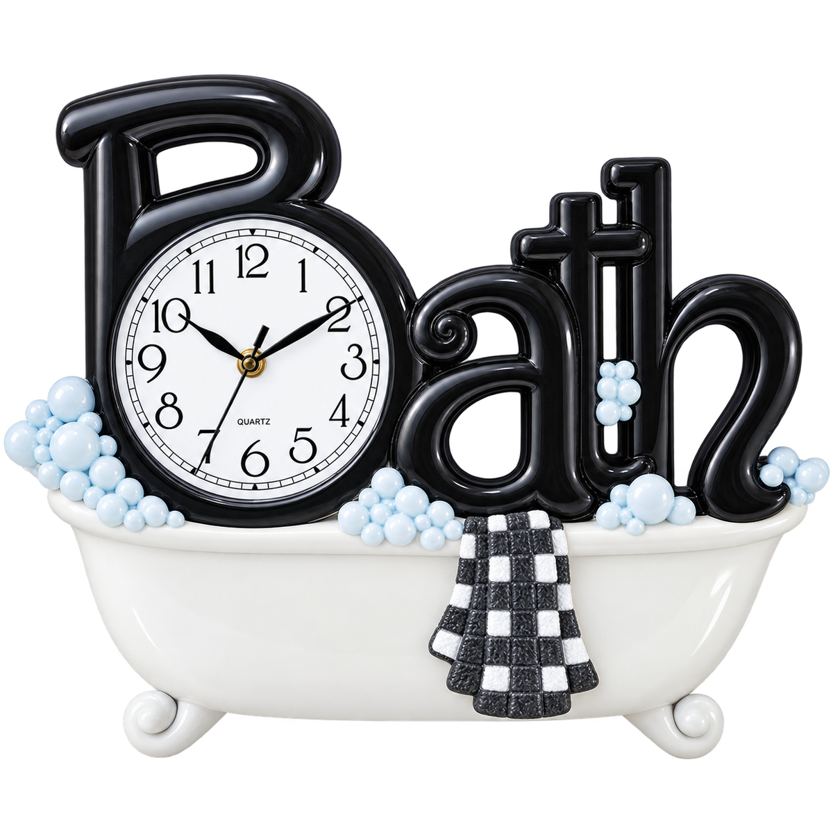 Laurel Bathtub Wall Clock Quartz Bathroom Decor