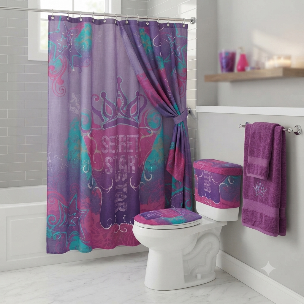Disney Hannah Montana Secret Star Complete Bathroom Decor & Linens Set