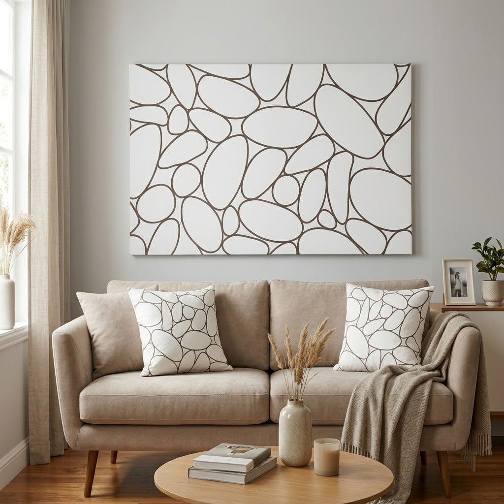 River rock Inhabit living wall art and pillow