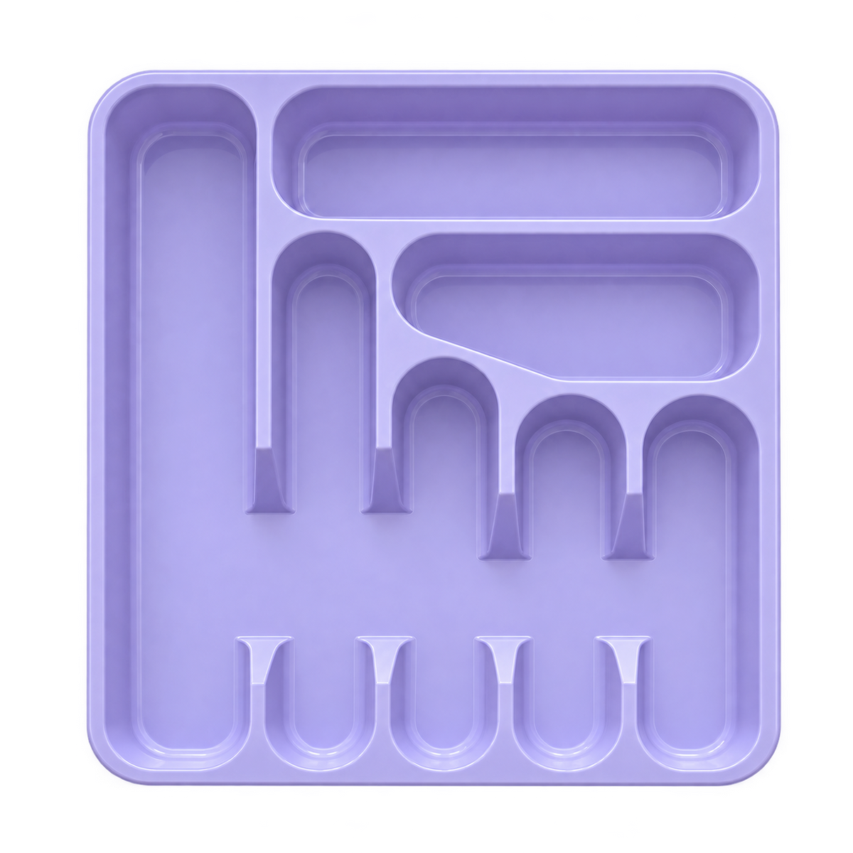Tisbelle Purple 7-Compartment Cutlery Tray