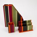 Multi-Striped Desk Organizer Set