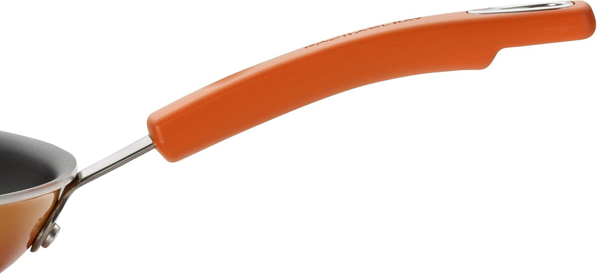 Rachael Ray Brights Nonstick Cookware Pots and Pans Set, 10 Piece, Orange Gradient