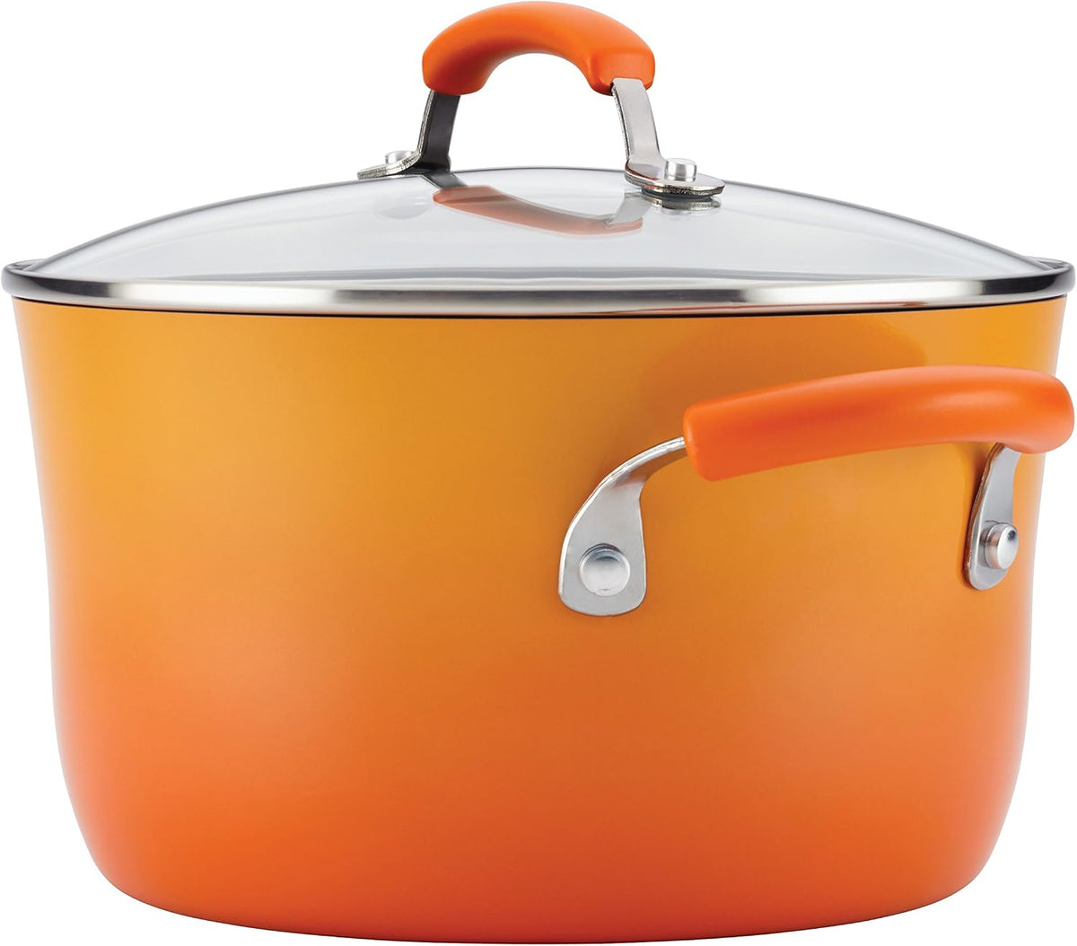 Rachael Ray Brights Nonstick Cookware Pots and Pans Set, 10 Piece, Orange Gradient