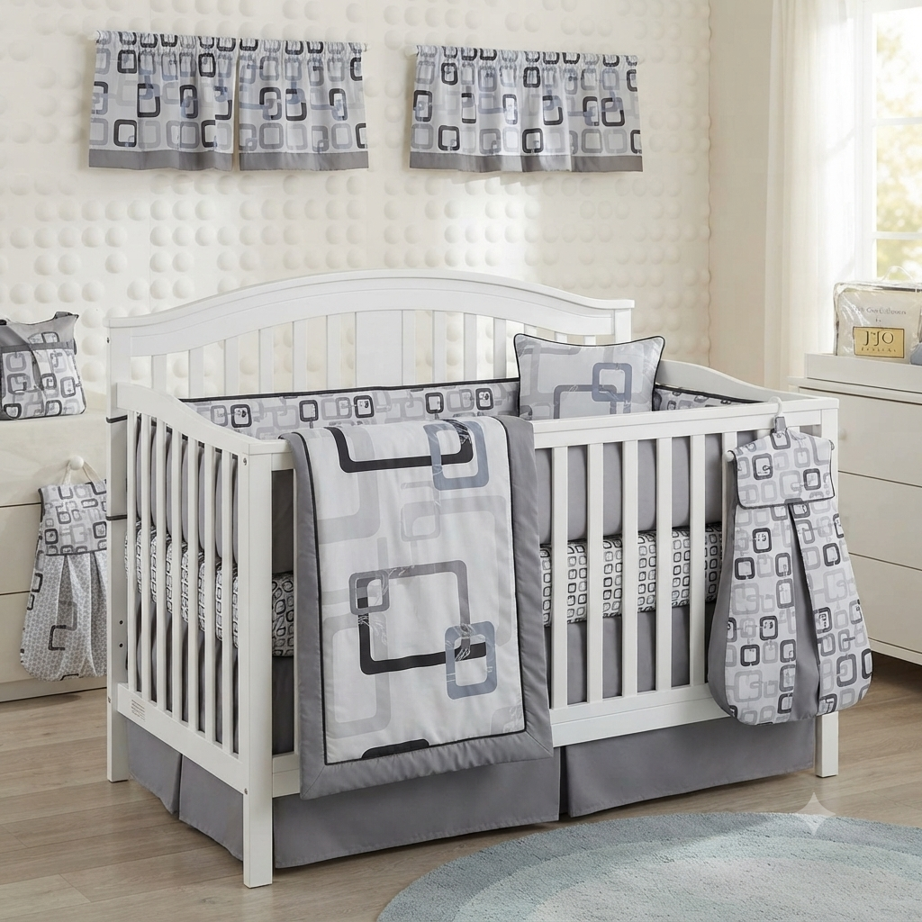 Sweet JoJo Designs Blue Geo Collection Kids Bedding Set