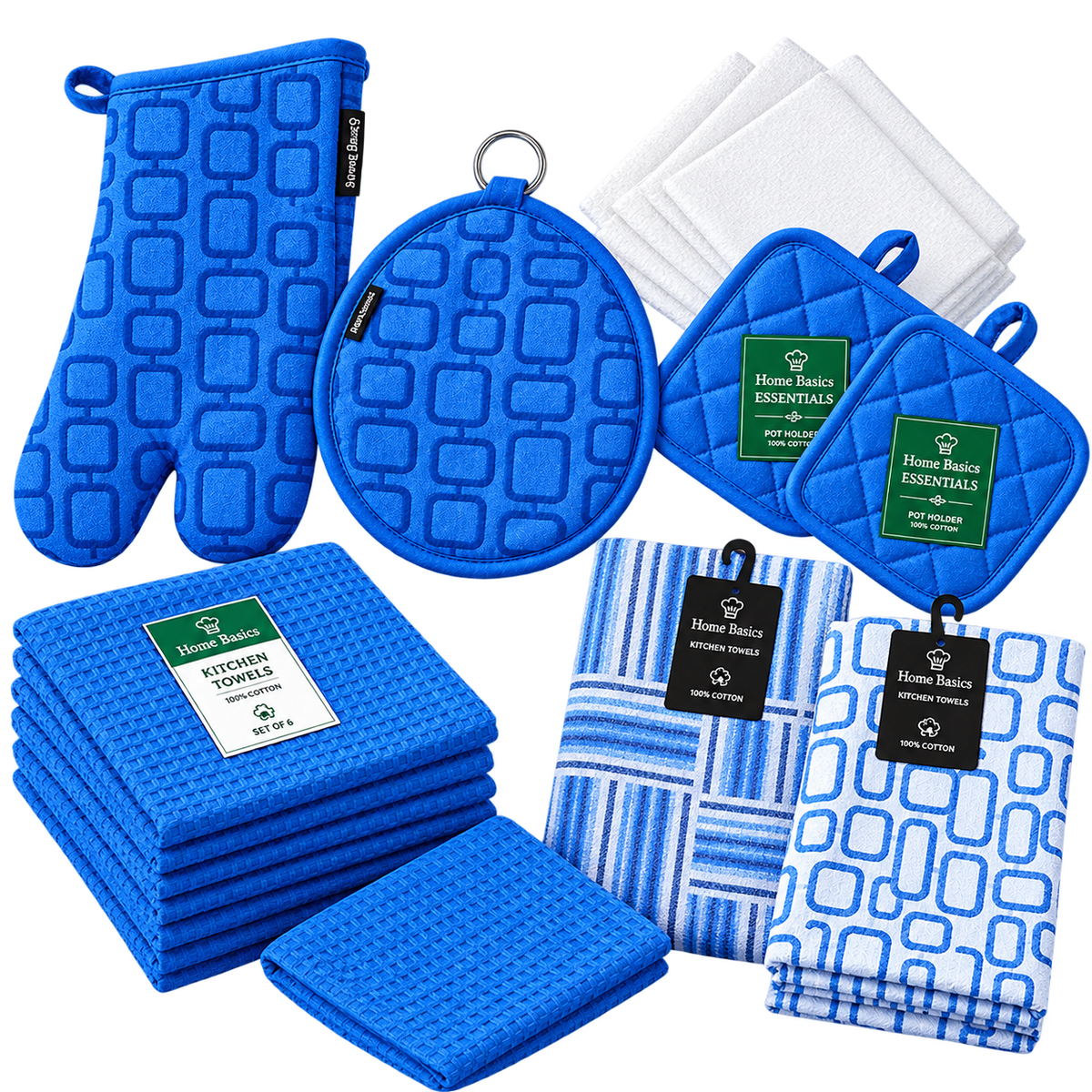 Oven Mitts Heat Resistant Kitchen Gloves and oval pot holder set