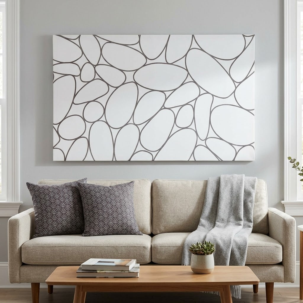 River rock Inhabit living wall art and pillow