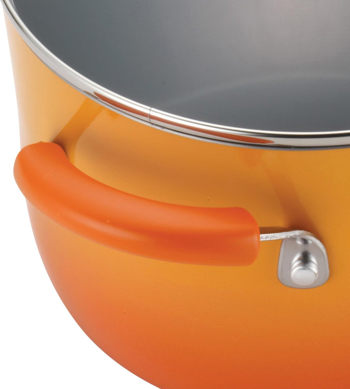 Rachael Ray Brights Nonstick Cookware Pots and Pans Set, 10 Piece, Orange Gradient