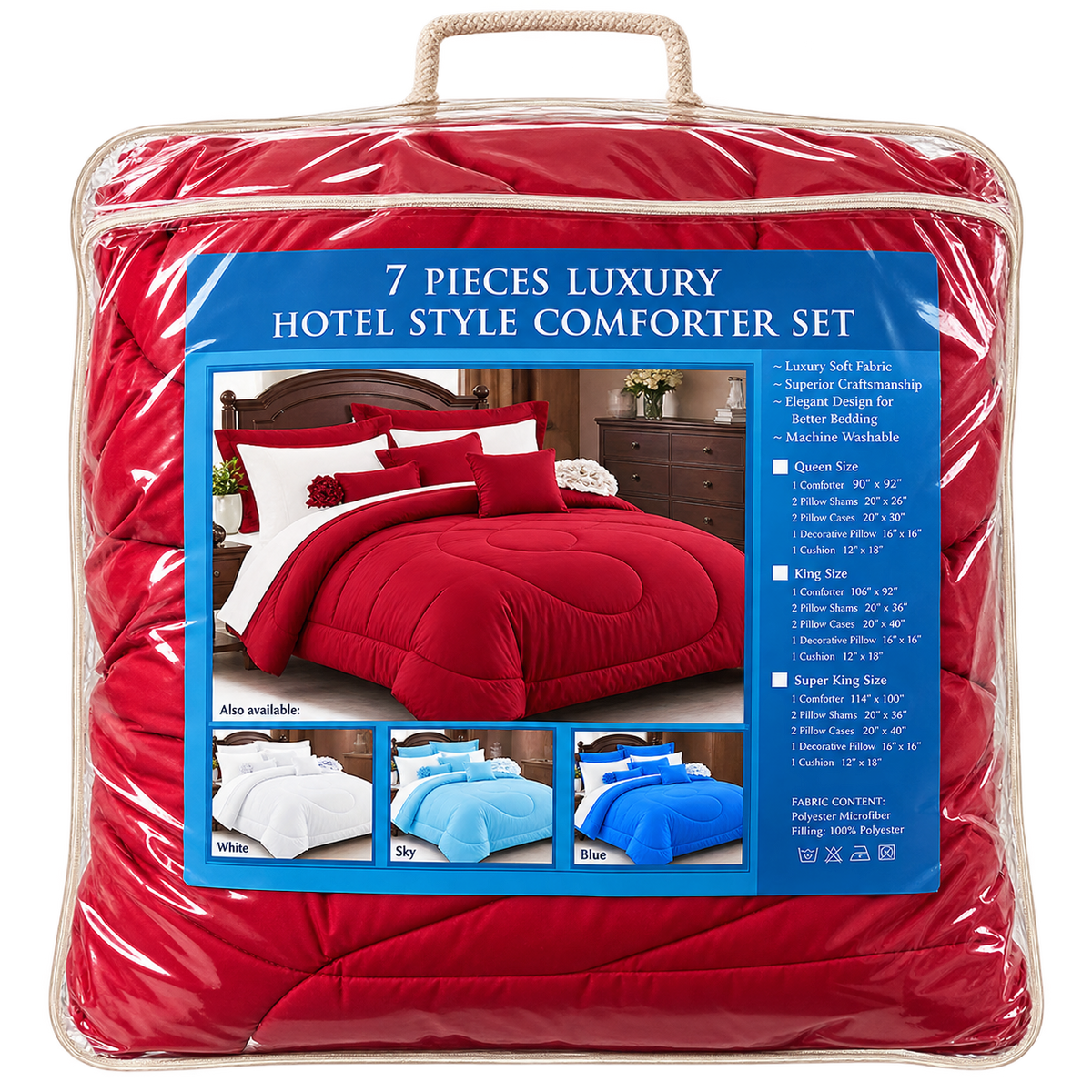 7 Piece Luxury Hotel Style Comforter Set